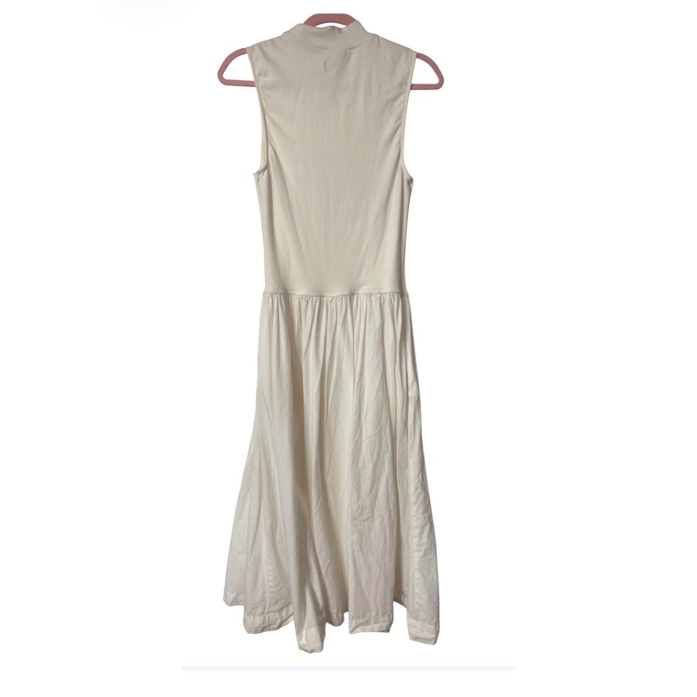 Free People Free-Est Ivory Mixed Media Mock Neck Drop Waist Midi Dress Mens M - Picture 3 of 7